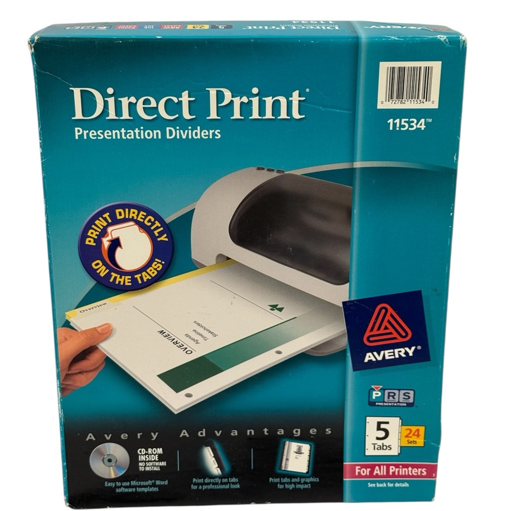 NEW Avery Direct Print Presentation Dividers ~ # 11534 ~ 5 Tabs ~ 24 Sets